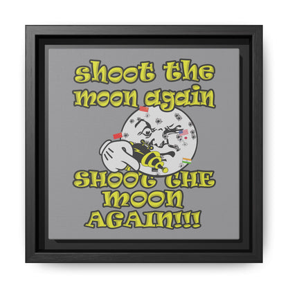 shoot the moon again - framed canvas art (grey)