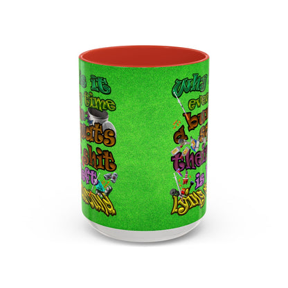 the bum's shit - Accent Mug (green turf)