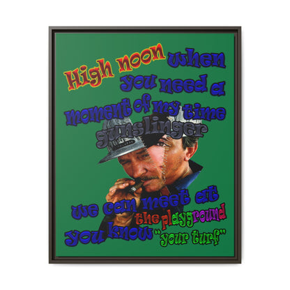 high noon - framed canvas art (dark green)