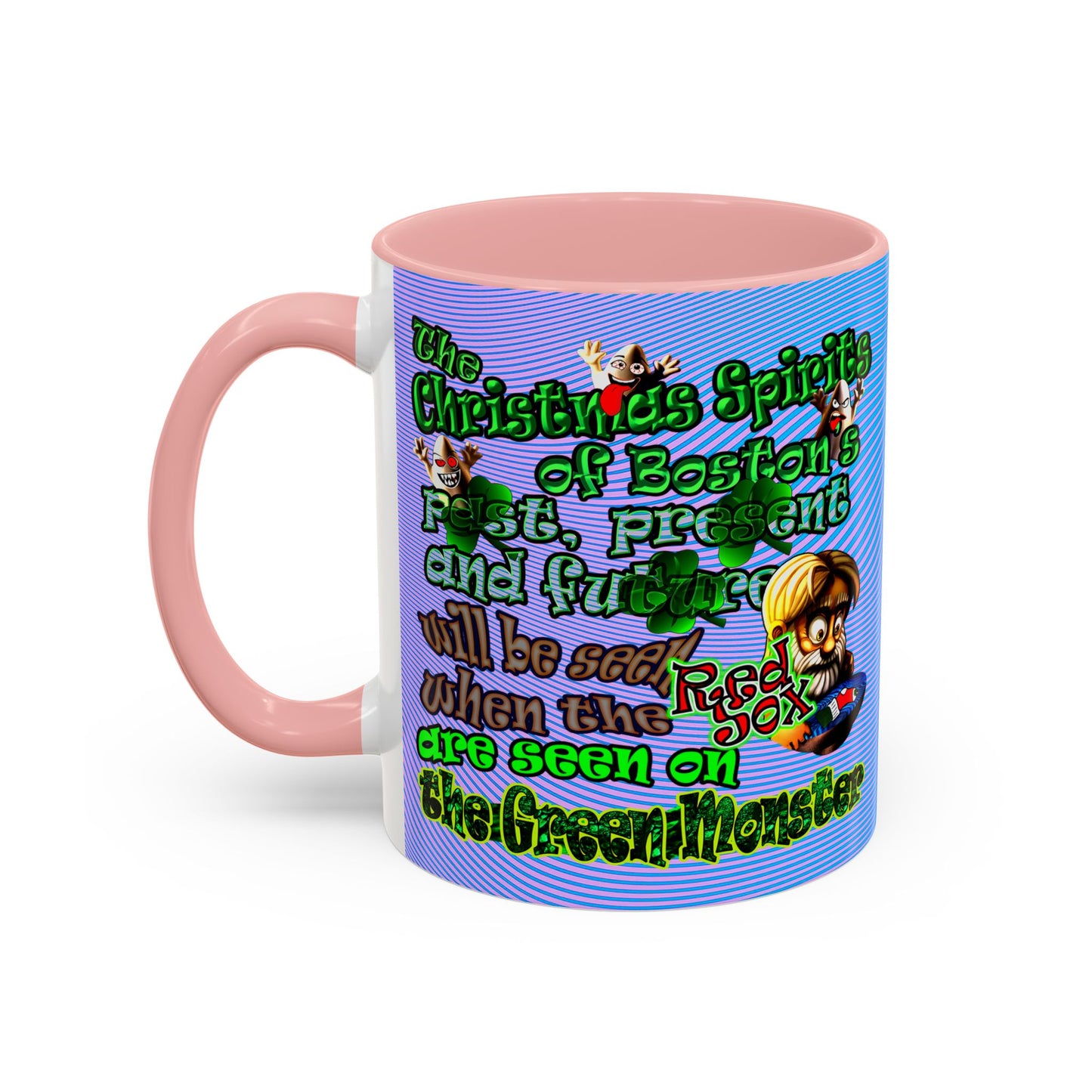 christmas spirits of boston - Accent Mug (light blue-purple wave)