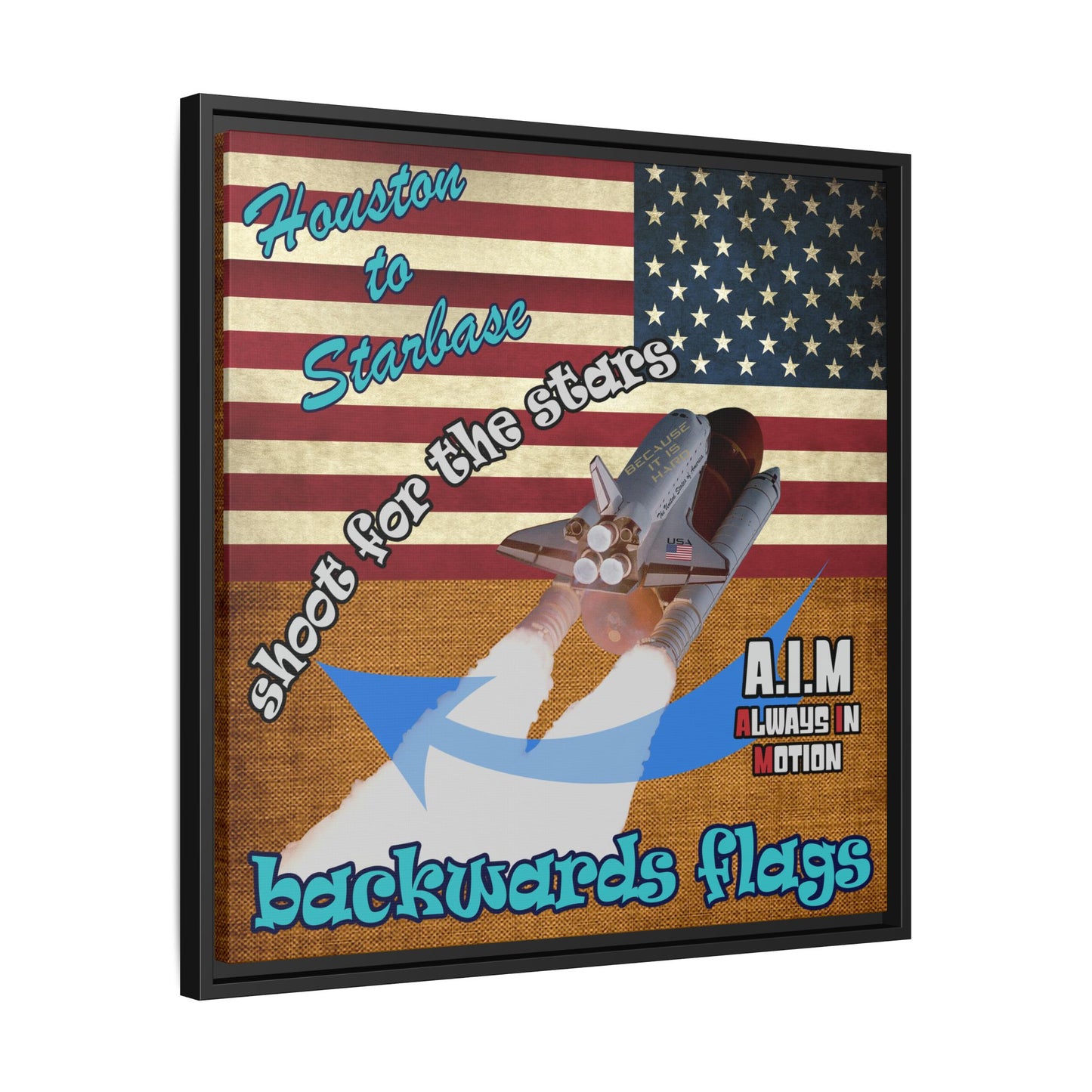 shoot for the stars - framed canvas art (brown papyrus)