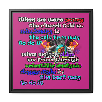 doggystyle - framed canvas art (pink)