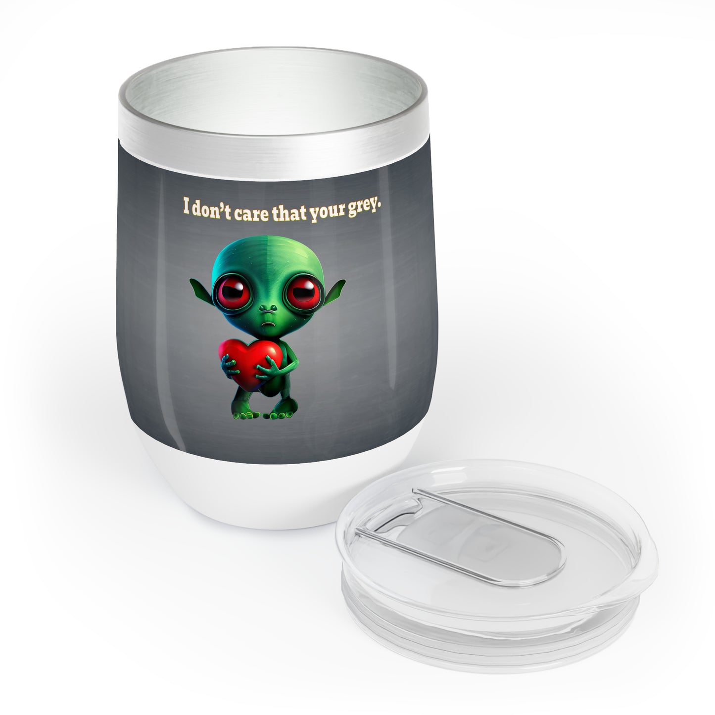 I don't care that your grey - Chill Wine Tumbler (grey-light grey)