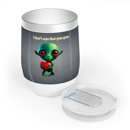 I don't care that your grey - Chill Wine Tumbler (grey-light grey)