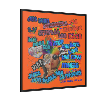 drop the beat - framed canvas art (orange)