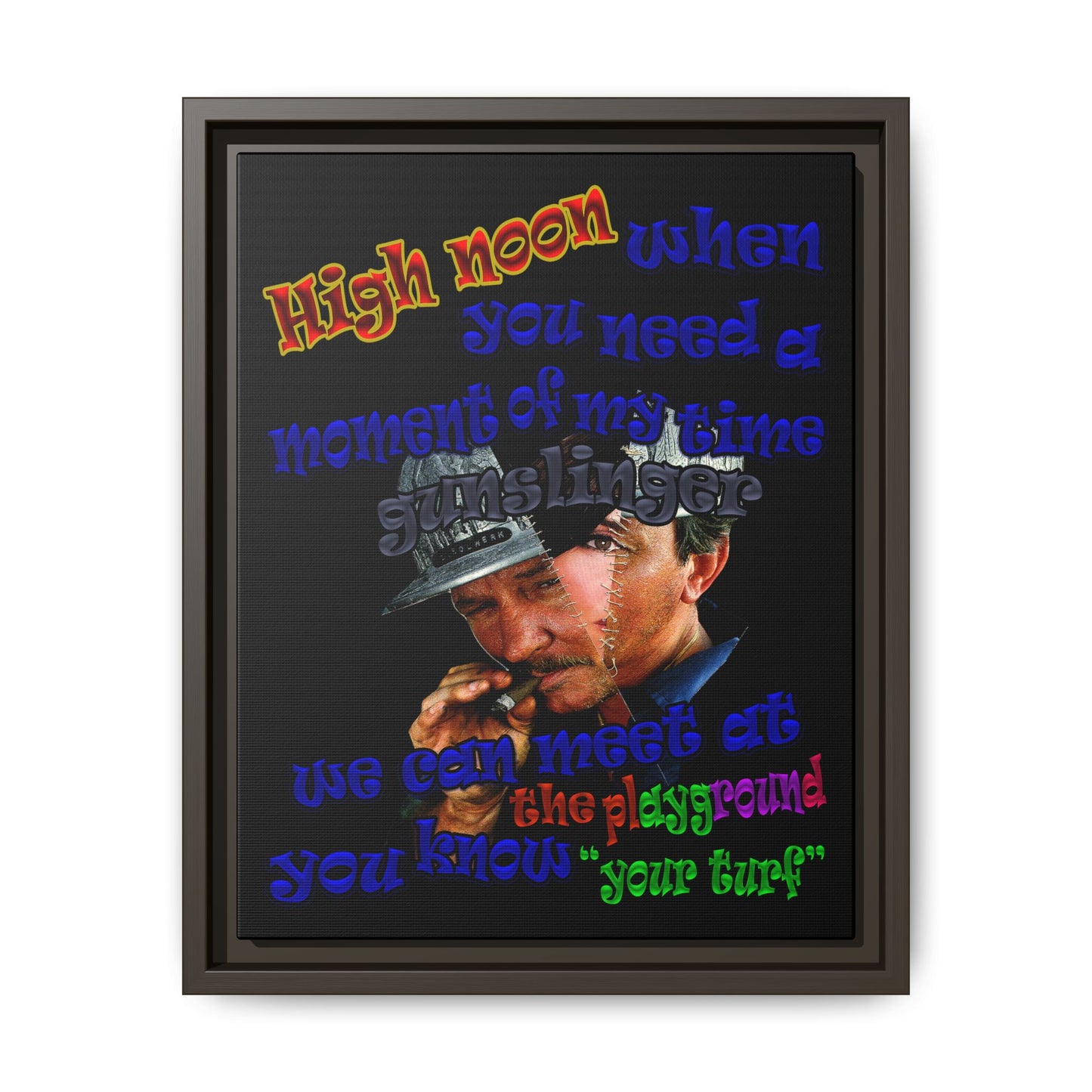 high noon - framed canvas art (black)