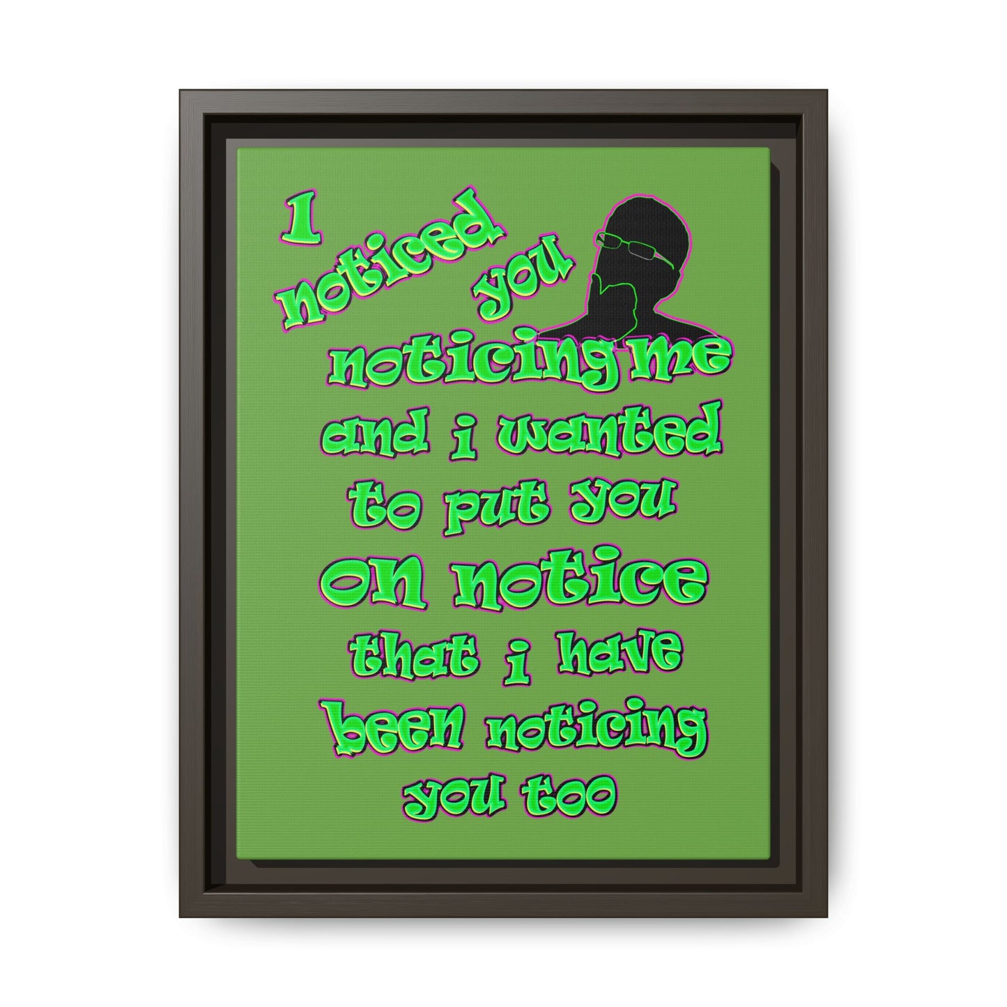 noticed you noticing - framed canvas art (green)