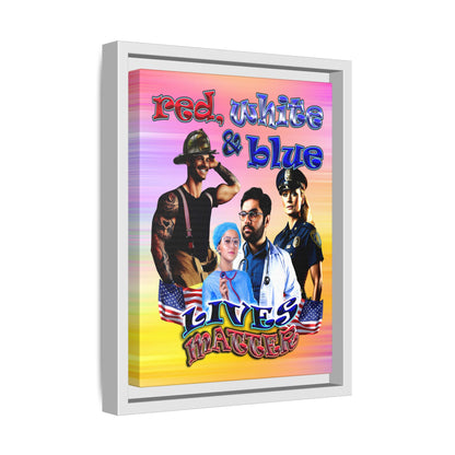 rw&b lives matter - framed canvas art (color blur)
