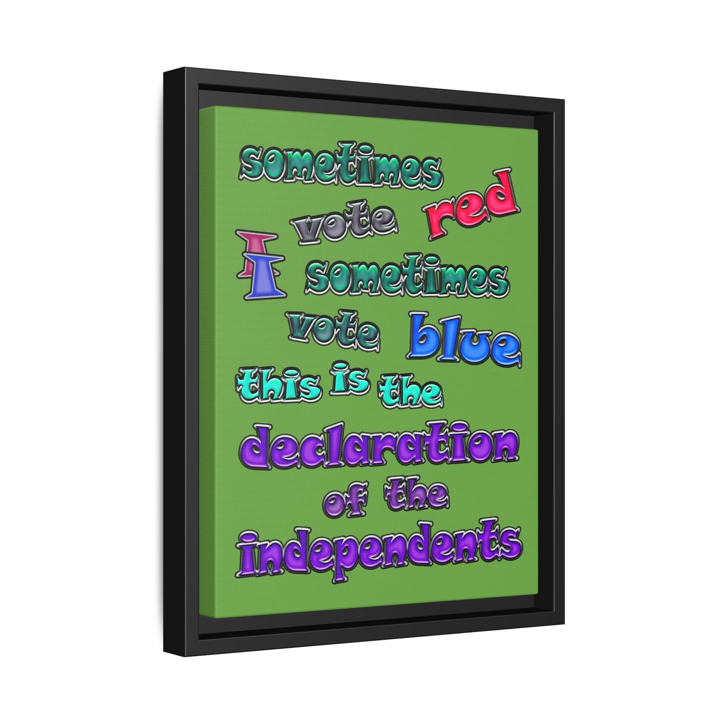 declaration of the independents - framed canvas art (green)
