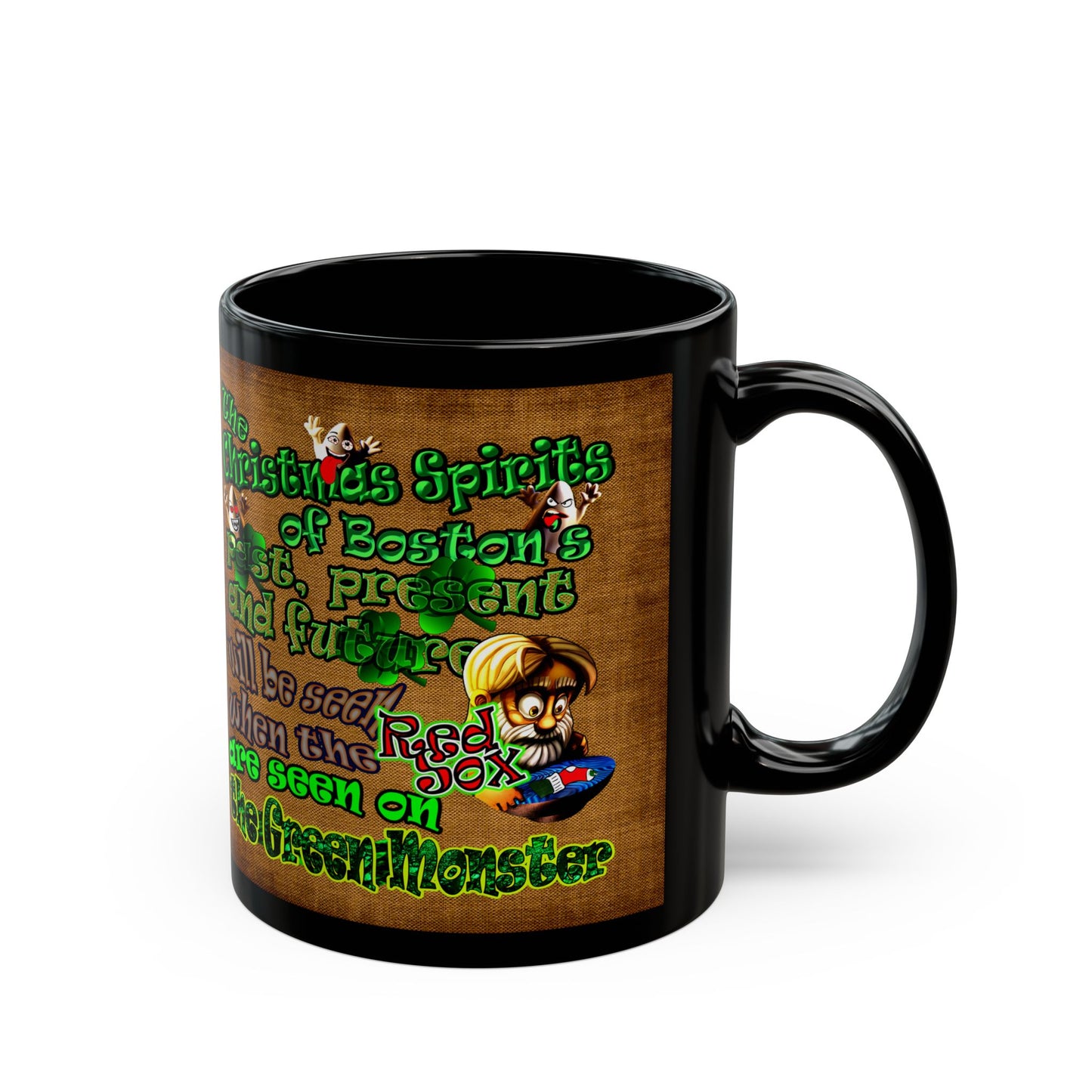 christmas spirits of boston - Black Mug (brown papyrus)