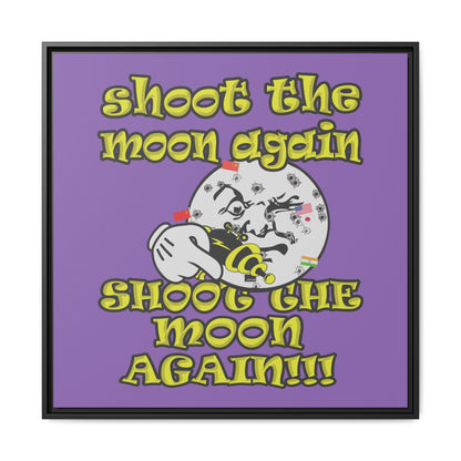 shoot the moon again - framed canvas art (light purple)