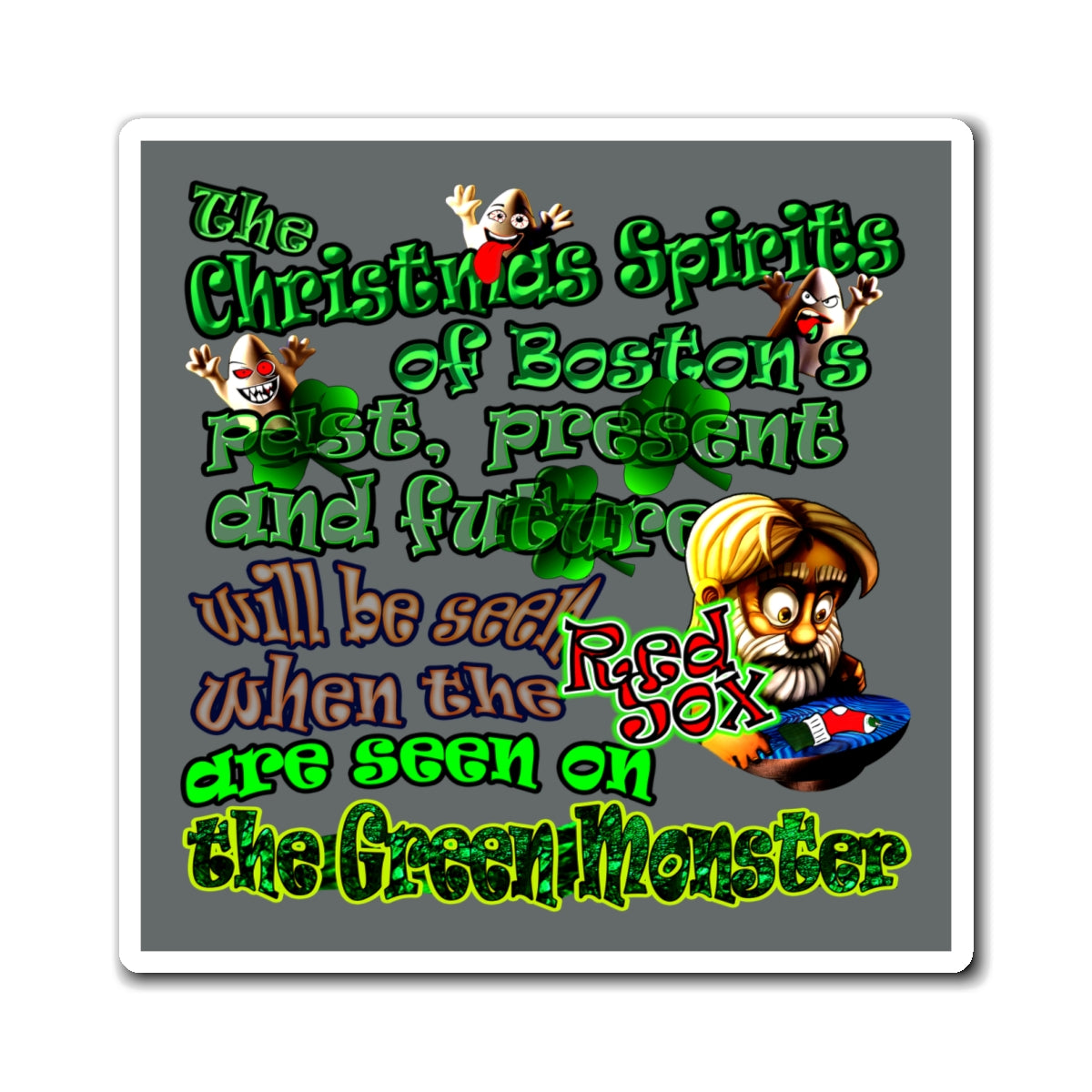 christmas spirits of boston - Magnets - (dark grey)