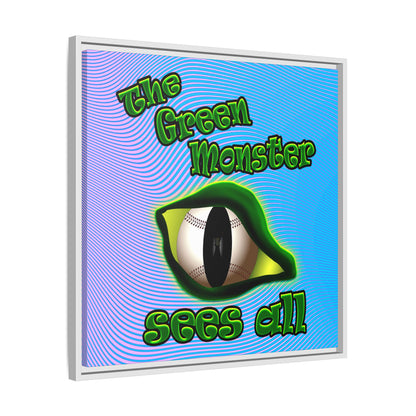 green monster - framed canvas art (light blue-purple wave)