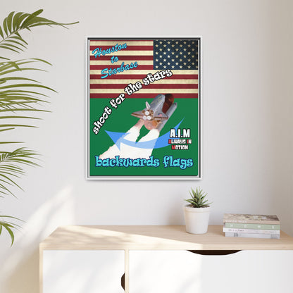 shoot for the stars - framed canvas art (dark green)
