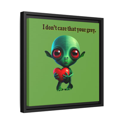 I don't care that your grey - framed canvas art (green)