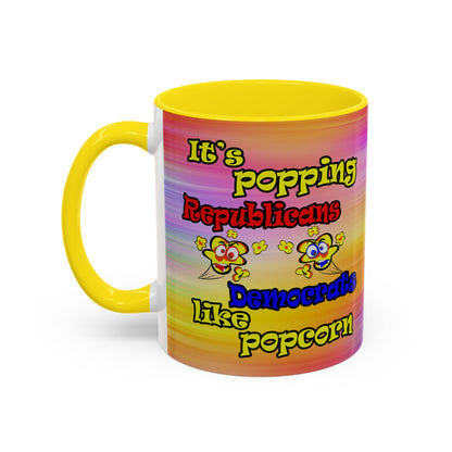 popping like popcorn - Accent Mug (color blur)