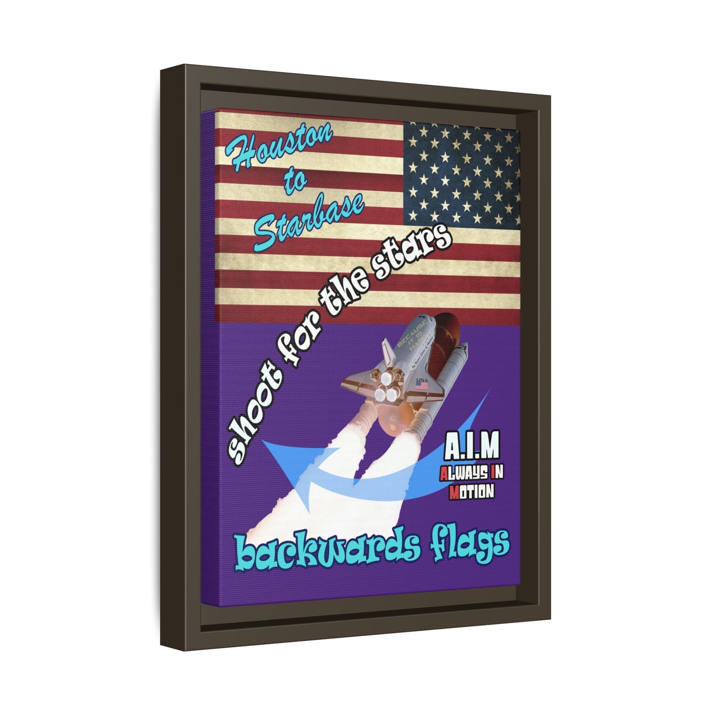 shoot for the stars - framed canvas art (purple)