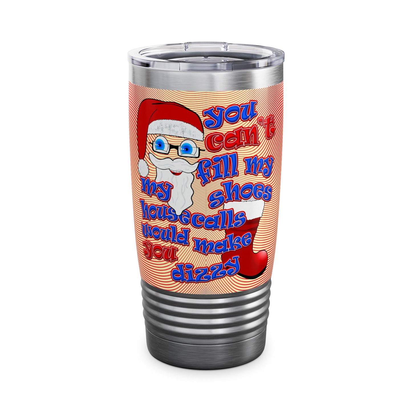 santa's shoes - Ringneck Tumbler, 20oz (yellow-orange wave)