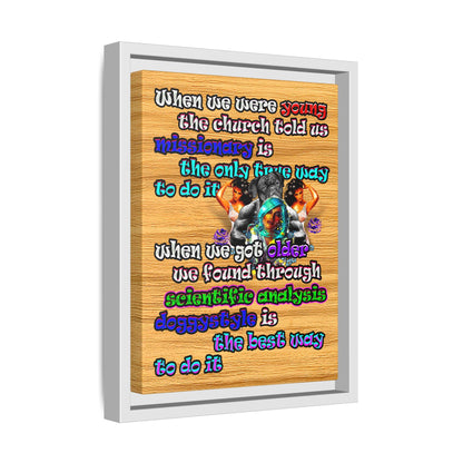 doggystyle - framed canvas art (butterscotch wood finish)