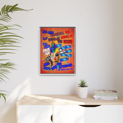 drop the beat - framed canvas art (burnt orange)