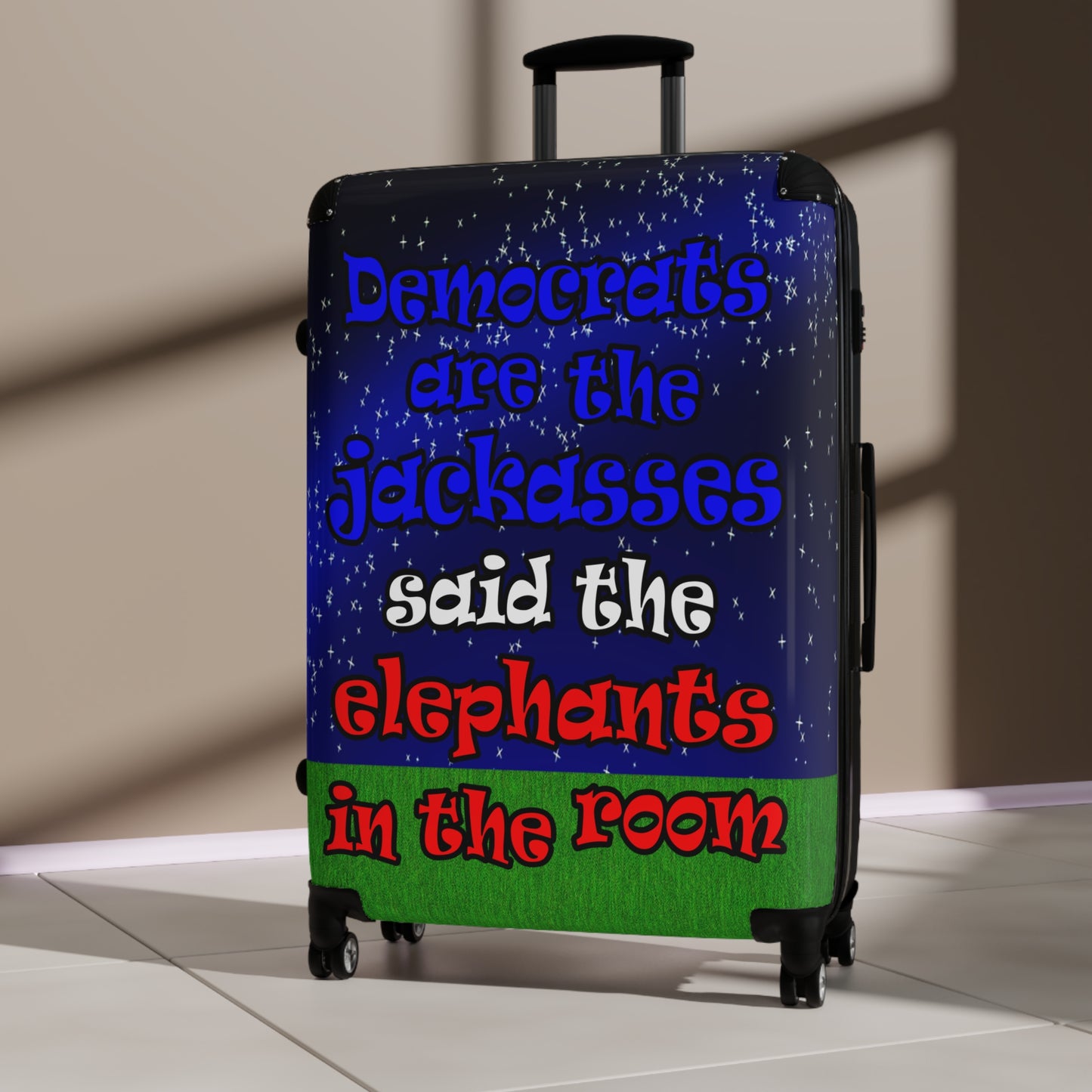 donkeys and elephants - Suitcase ('snoops' background)