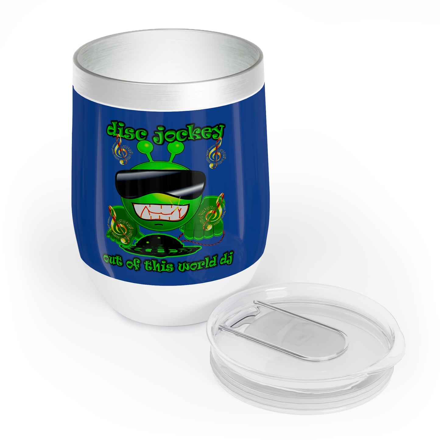 disc jockey - Chill Wine Tumbler (dark blue)