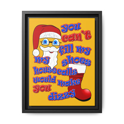 santa's shoes - framed canvas art (yellow)