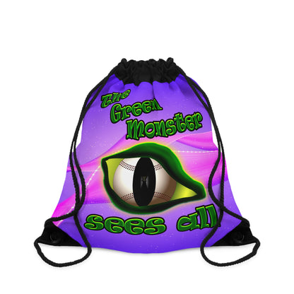 green monster - Drawstring Bag (purple-pink wave)