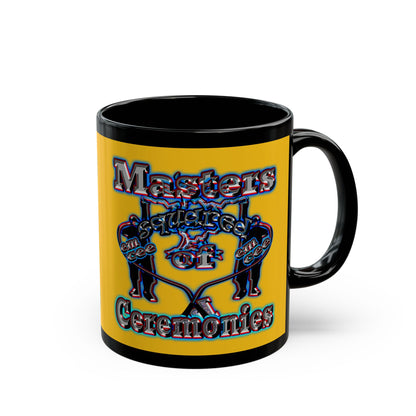 em cee squared - Black Mug (yellow)