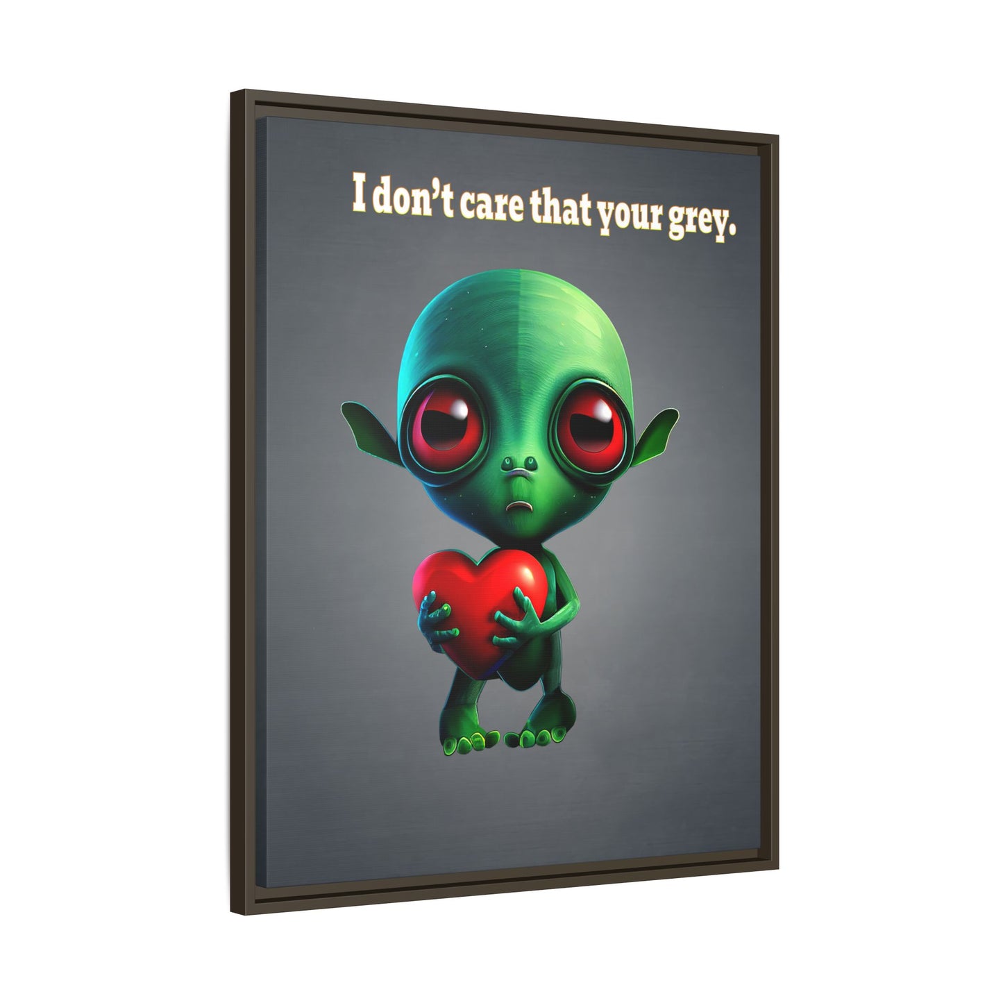 I don't care that your grey - framed canvas art (grey-light grey)