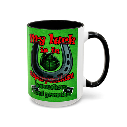 my luck - Accent Mug (green turf)