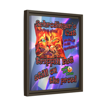 schrodinger's cat - framed canvas art (grey-pink wave)
