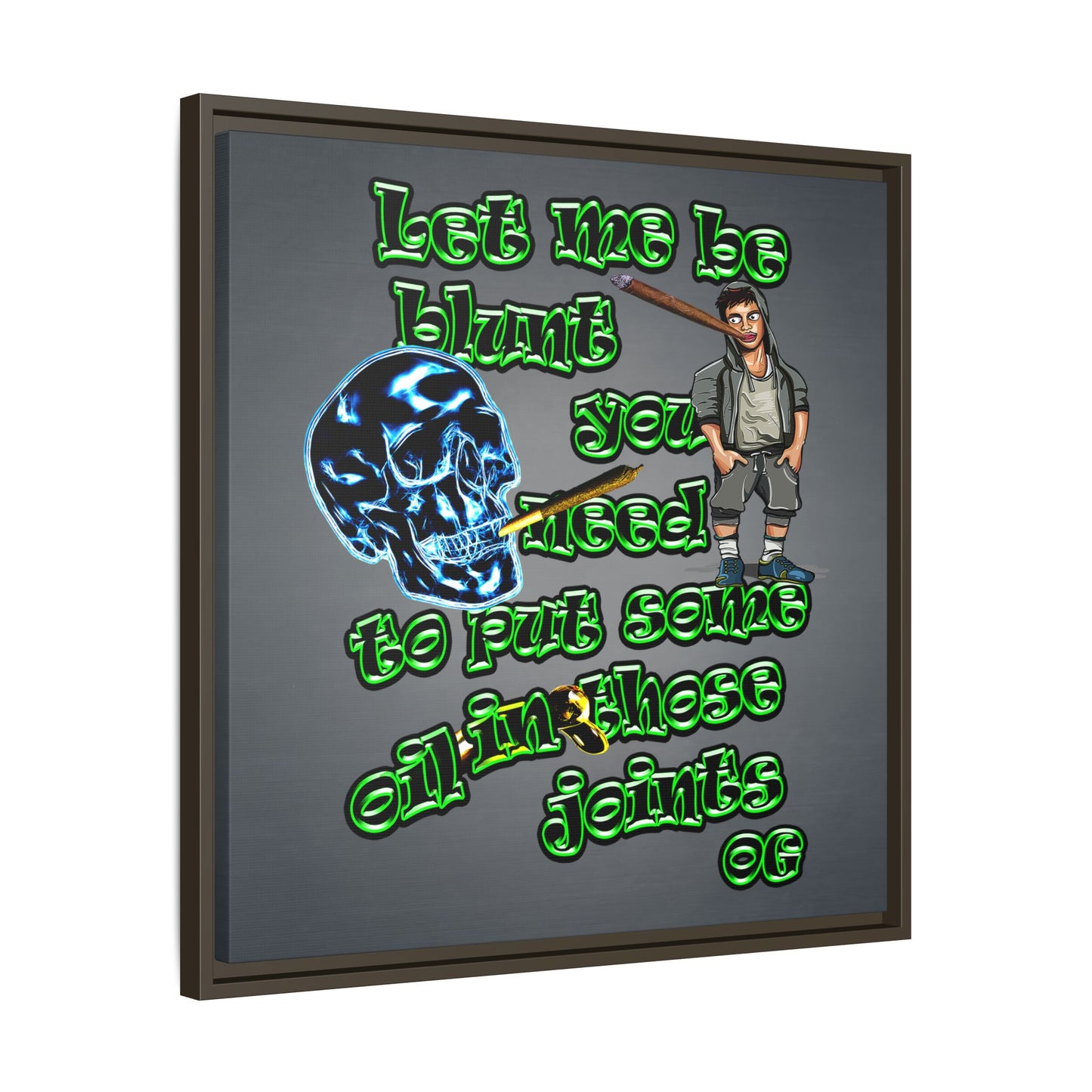 og - framed canvas art (grey-light grey)