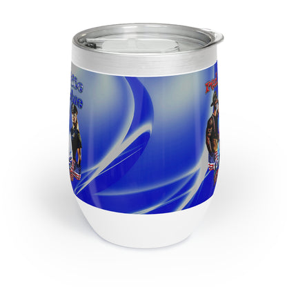 rw&b lives matter - Chill Wine Tumbler (blue-white wave)