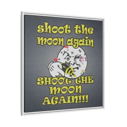 shoot the moon again - framed canvas art (grey-light grey)