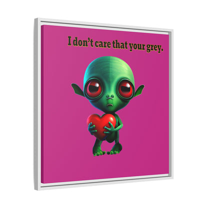 I don't care that your grey - framed canvas art (pink)