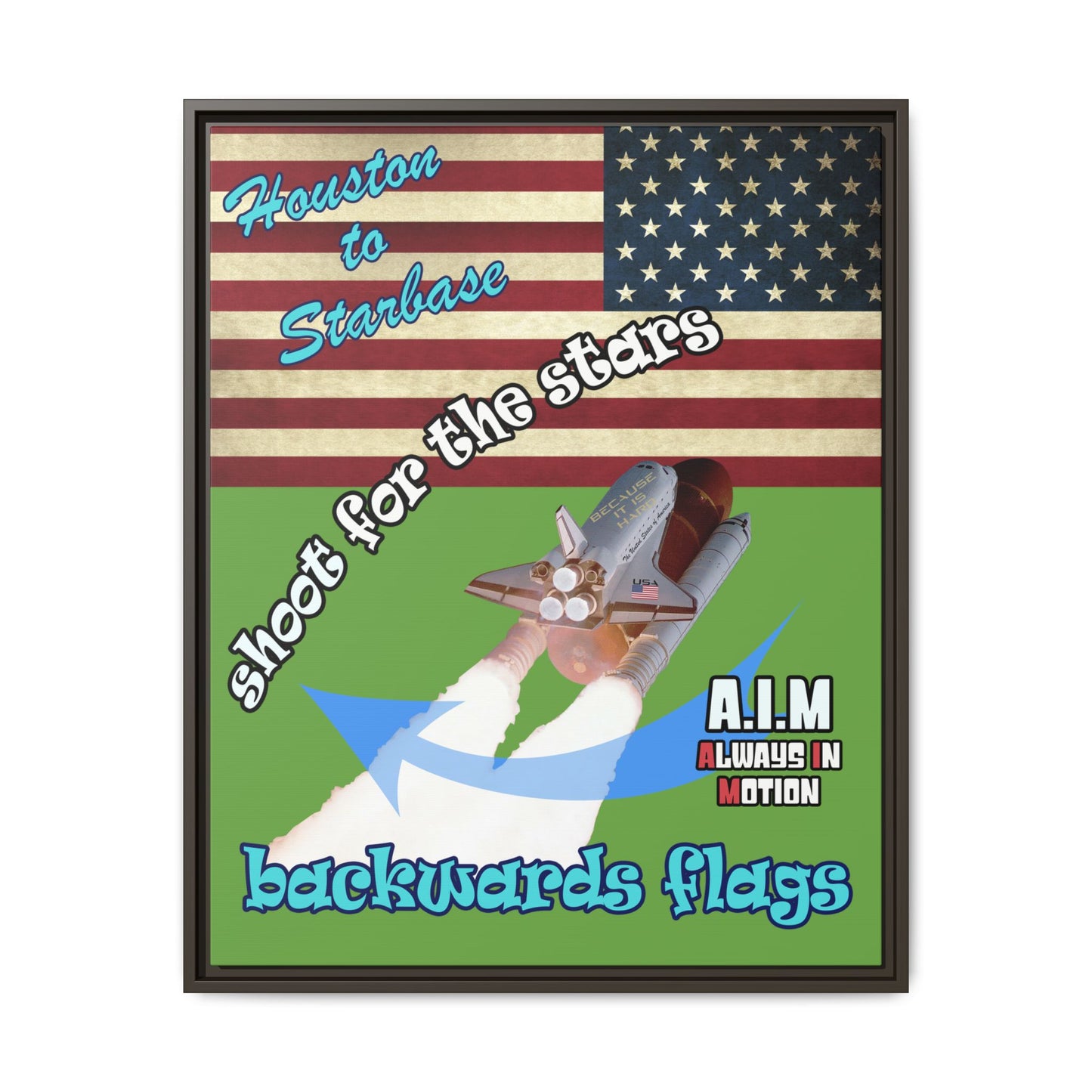 shoot for the stars - framed canvas art (green)