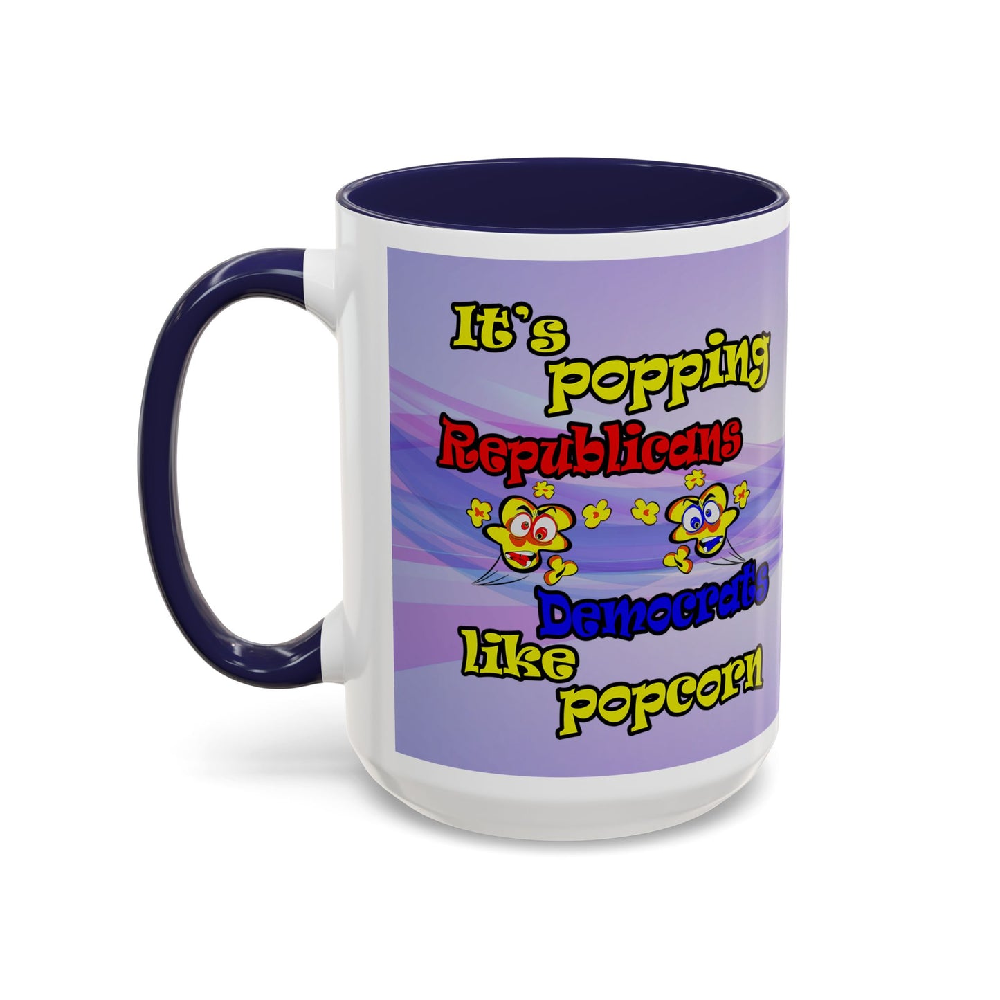popping like popcorn - Accent Mug (light blue-pink wave)