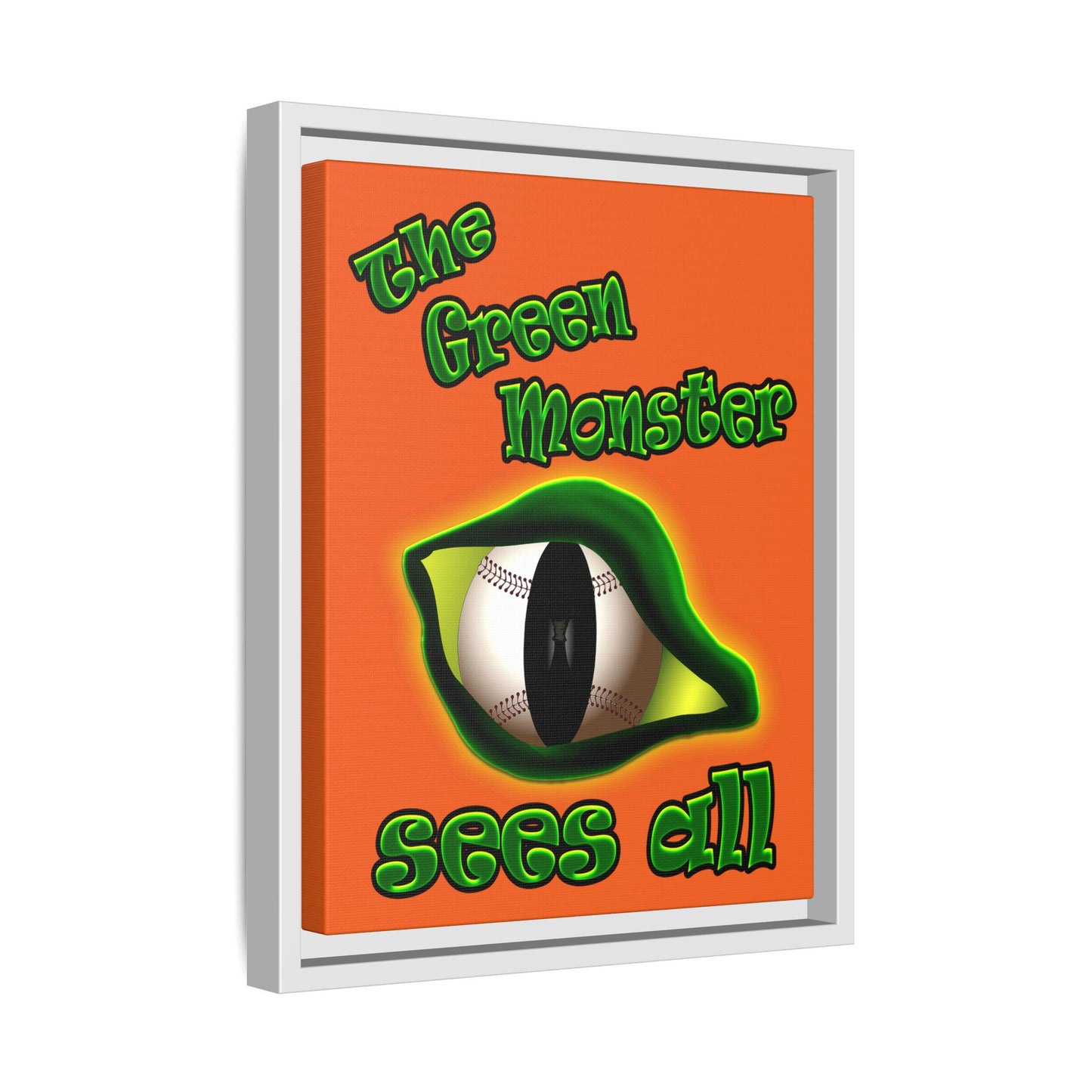 green monster - framed canvas art (orange)