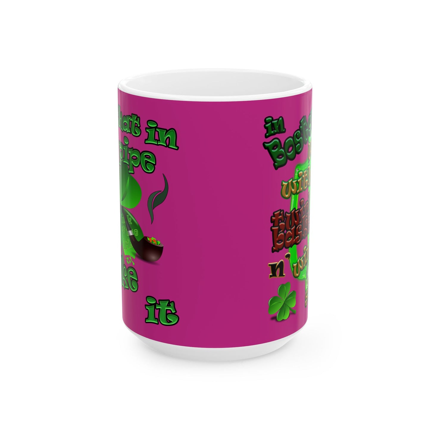 celtics logo - White Mug (pink)