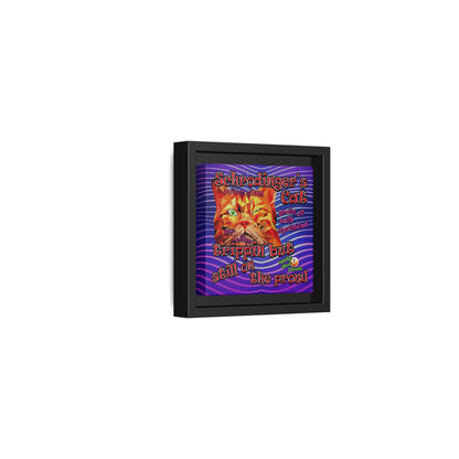 schrodinger's cat - framed canvas art (purple wave)