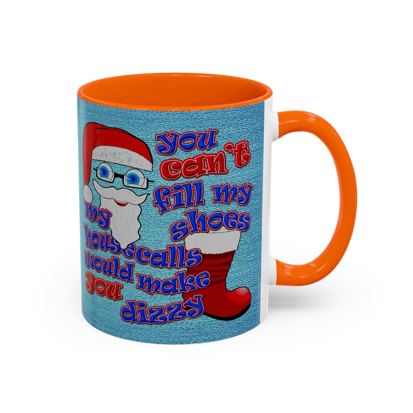 santa's shoes - Accent Mug (faded dark blue)