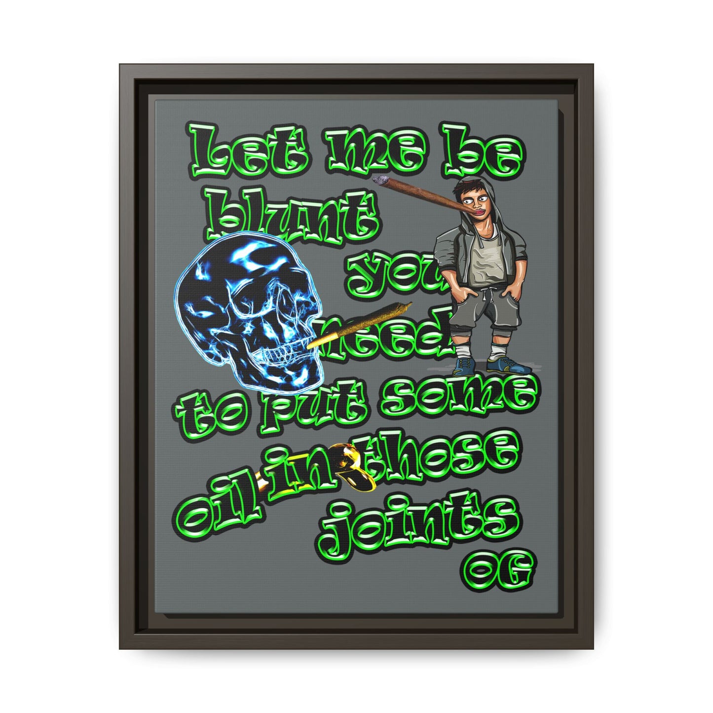 og - framed canvas art (dark grey)