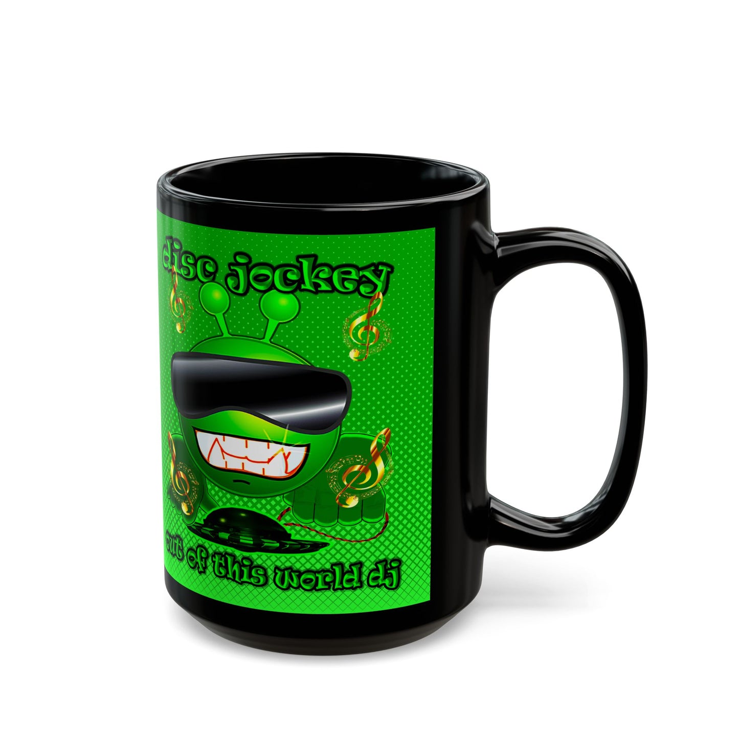 disc jockey - Black Mug (logo green)