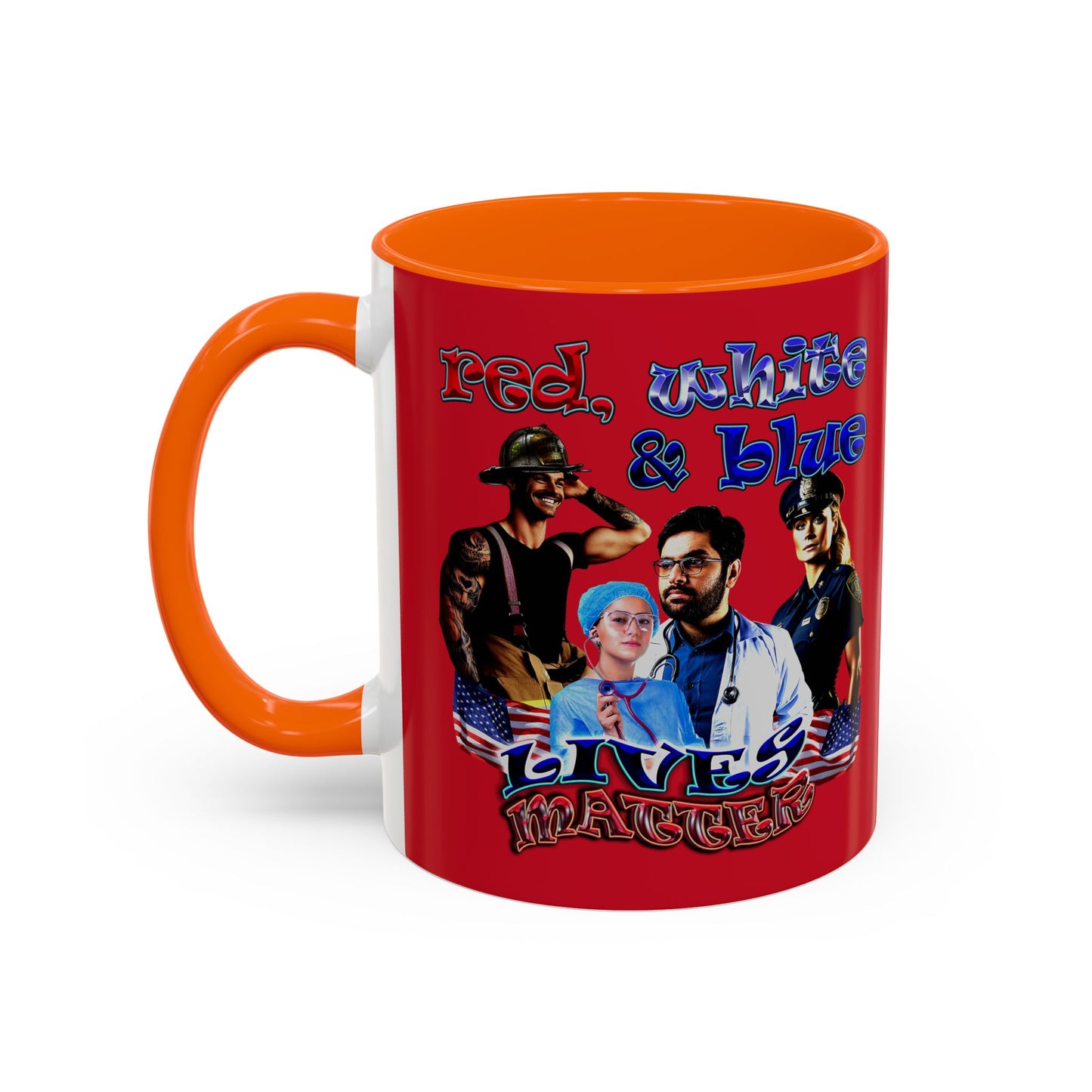 rw&b lives matter - Accent Mug (dark red)