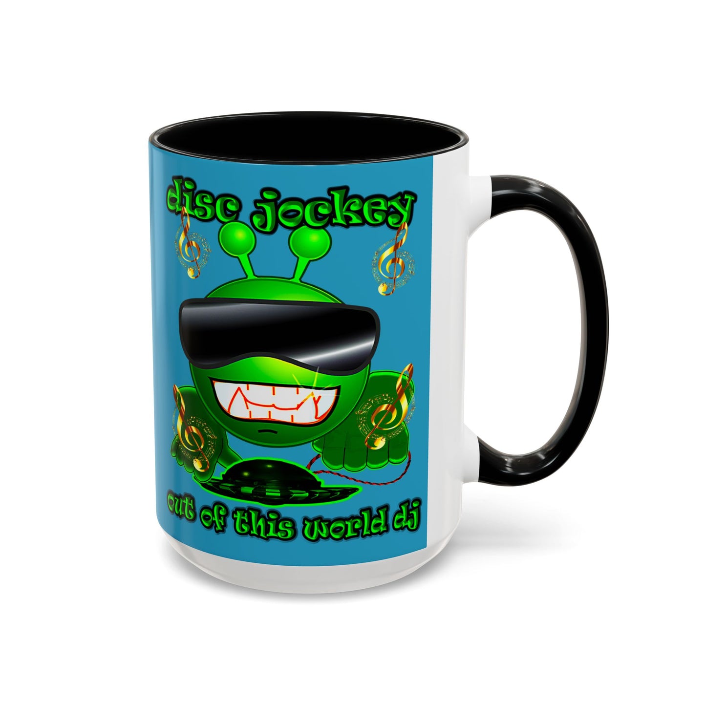 disc jockey - Accent Mug (turquoise)