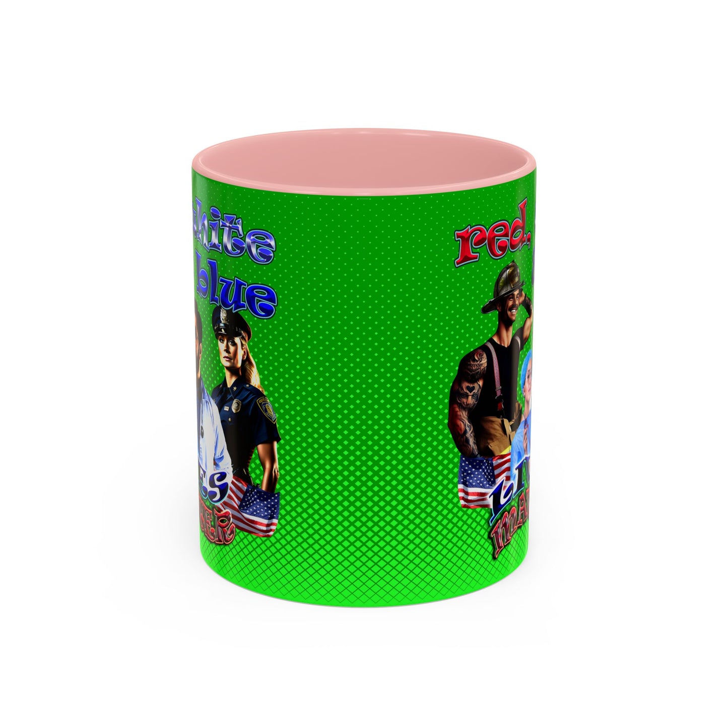 rw&b lives matter - Accent Mug (logo green)