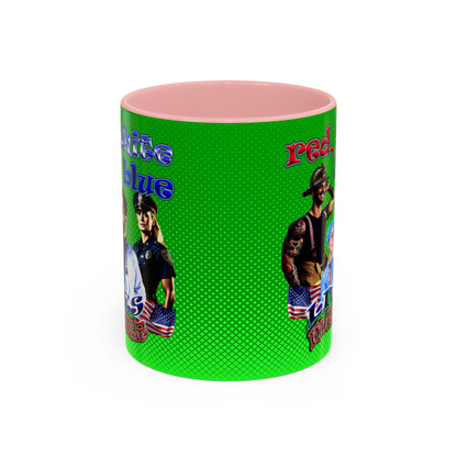 rw&b lives matter - Accent Mug (logo green)