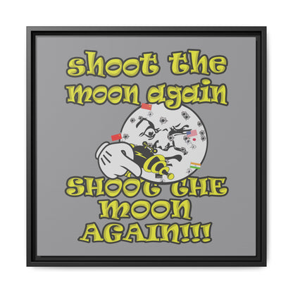 shoot the moon again - framed canvas art (grey)