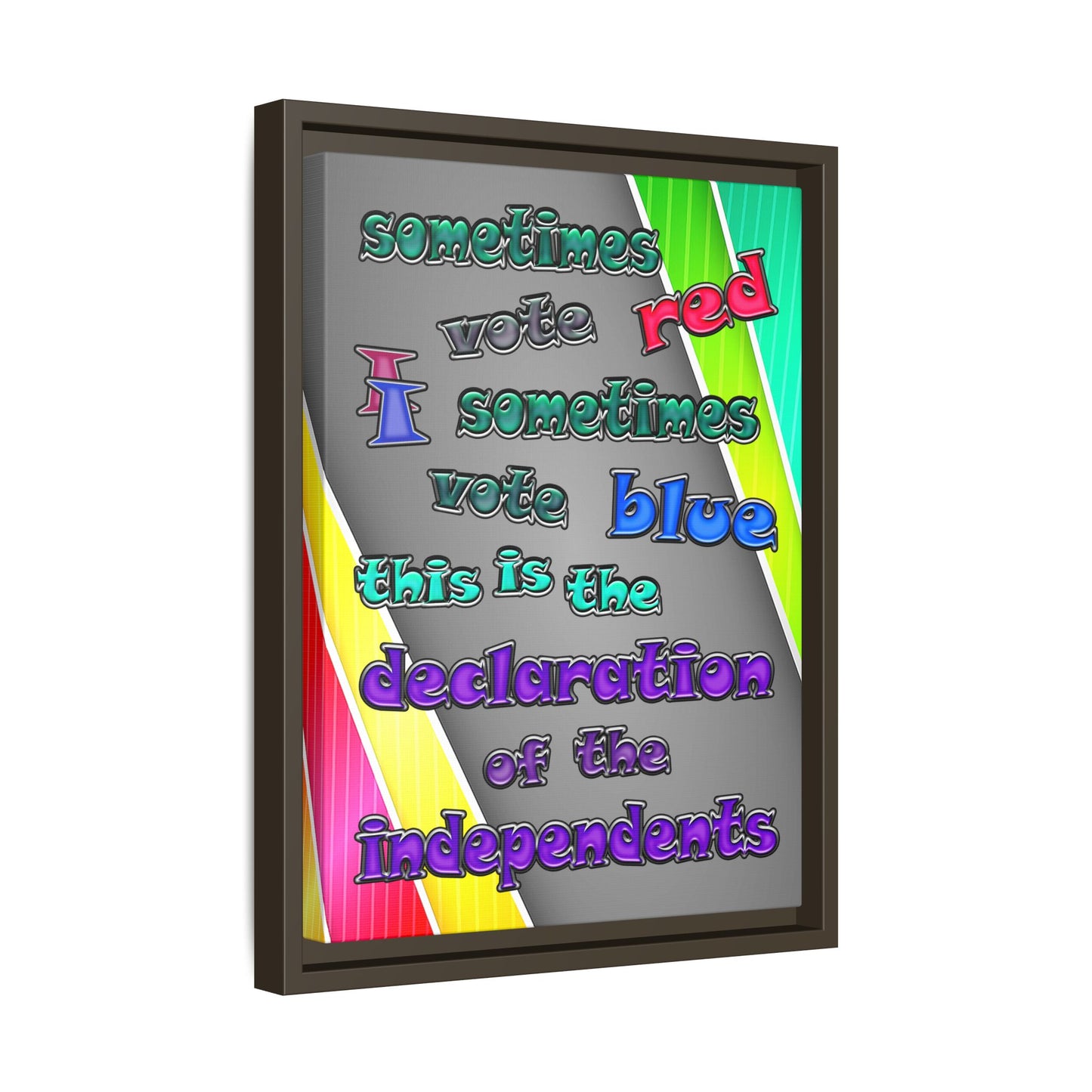 declaration of the independents - framed canvas art (rainbow split)